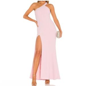 NBD Evan Light Pink One-Shoulder Gown